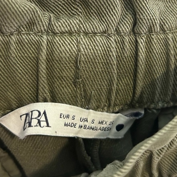 Zara Womens Green Mid Waist Trouser Pants- Size Small - Picture 8 of 13